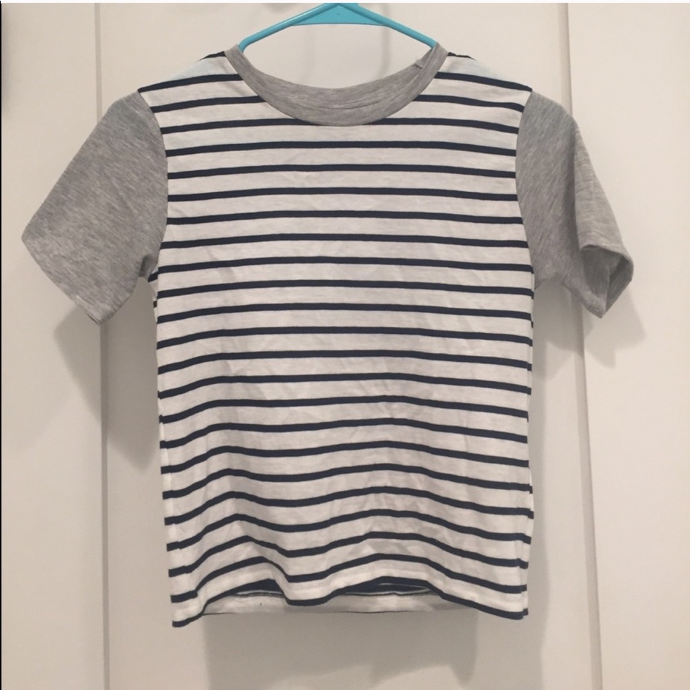 Topshop stripe crop top T-shirt.